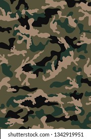 camouflage texture military repeats seamless army green hunting - Vektör