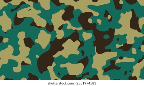 Camouflage texture natural soft colors background, wallpaper. Realistic nature camouflage. Seamless pattern. Grunge pattern template brown, beige, light green colors for hunting and military purposes.