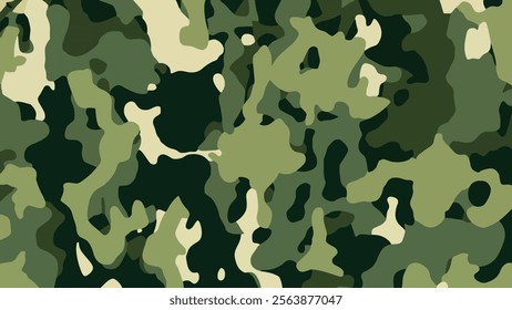 Camouflage texture natural soft colors background, wallpaper. Realistic nature camouflage. Seamless pattern. Grunge pattern template in dark, beige, khaki green colors for hunting and military purpos