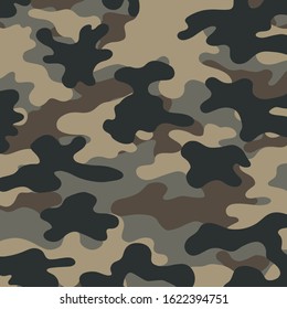 Camouflage texture pattern. Abstract modern military camo ornament for army and hunting fabric print. Military uniform. The form of the navy.Masking ornament. Vector background. 