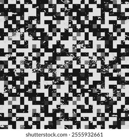 Camouflage texture pixel seamless pattern grunge