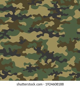 Camouflage texture seamless. Abstract military camouflage background for fabric. Vector illustration