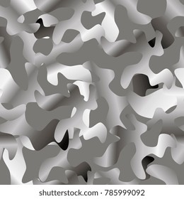 Camouflage. Camouflage texture. Seamless background. Cloth. Wallpaper. Gradient blots in gray tones
