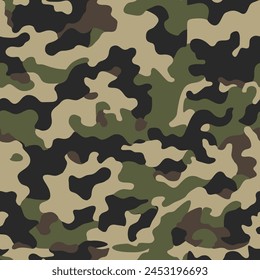 Camouflage texture seamless background, vector illustration for textiles