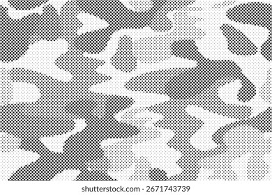 Textura de camuflaje sin patrón de puntos. Fondo militar sin fin de semitono Abstractas para tela y estampado textil de moda. Ilustración vectorial.