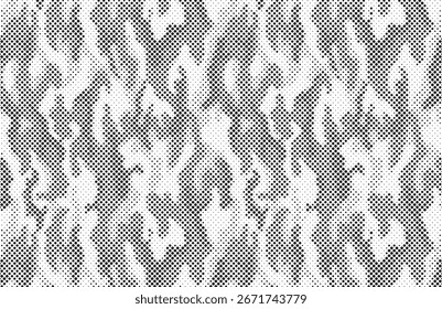 Camouflage texture seamless dotted pattern. Abstract halftone endless military background for fabric and fashion textile print. Vector illustration.