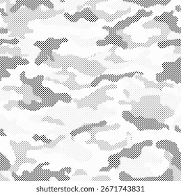 Textura de camuflaje sin patrón de puntos. Fondo militar sin fin de semitono Abstractas para tela y estampado textil de moda. Ilustración vectorial.