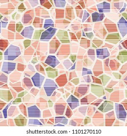 Camouflage texture. Seamless marble pattern. Multicolored elements. Chess network consisting of striped squares.