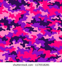 Camouflage texture seamless pattern. Abstract modern military and hunting textile print background. Vector illustration.