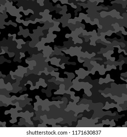 Camouflage texture seamless pattern. Abstract modern military and hunting textile print background. Vector illustration.