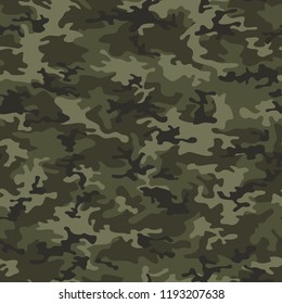 Camouflage texture seamless pattern. Abstract modern military camo fashion background. Vector illustration.