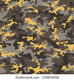 Camouflage texture seamless pattern. Abstract modern military camo fashion background. Vector illustration.