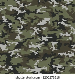Camouflage texture seamless pattern. Abstract modern military camo fashion background. Vector illustration.