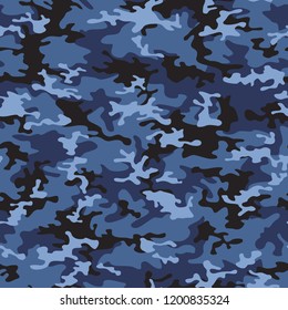 Camouflage texture seamless pattern. Abstract modern military camo fashion background. Vector illustration.