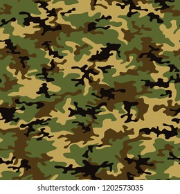 Camouflage texture seamless pattern. Abstract modern military camo fashion background. Vector illustration.