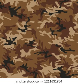 Camouflage texture seamless pattern. Abstract camo endless ornament for fabric and fashion textile. Military modern background. Vector illustration.