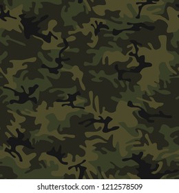 Camouflage texture seamless pattern. Abstract camo endless ornament for fabric and fashion textile. Military modern background. Vector illustration.