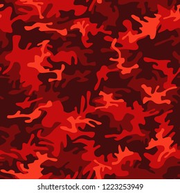 Camouflage texture seamless pattern. Abstract modern military camo texture for fabric and fashion textile print ornament. Vector background.
