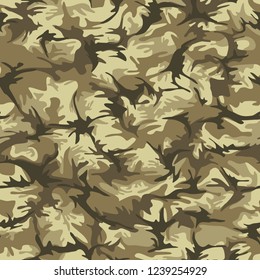 Camouflage texture seamless pattern. Abstract endless military ornament for fabric and fashion textile. Vector background.
