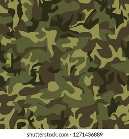 Camouflage texture seamless pattern. Abstract modern military endless background. Vector illustration.