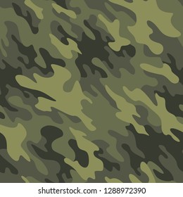 Camouflage texture seamless pattern. Abstract modern diagonal military and hunting textile print background. Vector illustration.