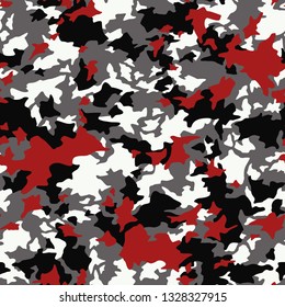 Camouflage texture seamless pattern. Abstract military camo endless ornament in trendy colors for textile fabric print. Vector background.