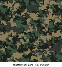 Camouflage texture seamless pattern. Abstract military camo endless ornament for army and hunting textile fabric print. Vector background.