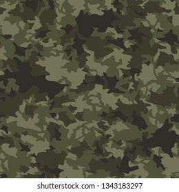 Camouflage texture seamless pattern. Abstract military camo endless ornament for army and hunting textile fabric print. Vector background.