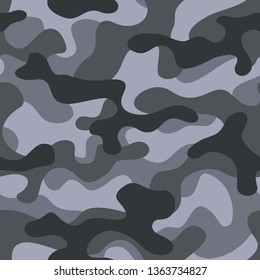 Camouflage texture seamless pattern. Abstract modern military camo background for army and hunting. Vector illustration.