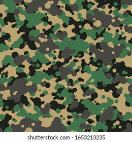 Camouflage texture seamless pattern. Abstract modern endless camo texture with spot of circles. Vector illustration.