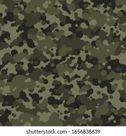 Camouflage texture seamless pattern. Abstract modern endless camo texture with spot of circles. Vector illustration.