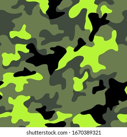 Camouflage texture seamless pattern. Abstract modern military camo endless background for fabric and fashion textile print. Vector illustration.