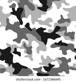 Camouflage texture seamless pattern. Abstract modern military camo endless background for fabric and fashion textile print. Vector illustration.