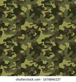 Tapa de camuflaje sin fisuras. Recordatorio moderno de los campos militares interminables fondo para tela y moda de la impresión textil. Ilustración vectorial.