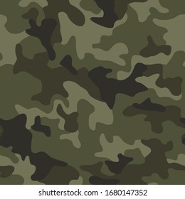 Camouflage texture seamless pattern. Abstract modern military camo endless background for fabric and fashion textile print. Vector illustration.