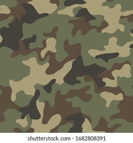 Camouflage texture seamless pattern. Abstract modern military camo endless background for fabric and fashion textile print. Vector illustration.