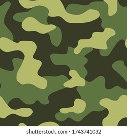 Camouflage texture seamless pattern. Abstract modern military camo endless ornament for fabric and fashion print. Vector illustration.