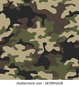 La textura de camuflaje es un patrón sin fisuras. Resumen de textura moderna de camo militar para el ejército y la huella de caza. Fondo vectorial sin fin.