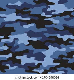 Camouflage texture seamless pattern. Abstract modern military camo background for fabric and fashion textile print. Vector illustration.