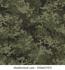 Camouflage texture seamless pattern. Abstract modern endless military camo ornament for fabric and fashion textile print. Vector background.