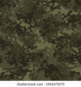 La textura de camuflaje es un patrón sin fisuras. Resumen de un interminable y moderno ornamento militar de camo para tela y estampado textil de moda. Fondo vectorial.