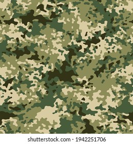 Camouflage texture seamless pattern. Abstract modern endless military camo ornament for fabric and fashion textile print. Vector background.