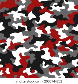 Camouflage texture seamless pattern. Abstract modern military camo background for fabric and fashion textile print. Vector illustration.