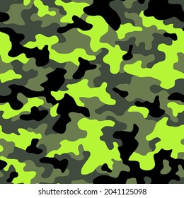Camouflage texture seamless pattern. Abstract modern military camo background for fabric and fashion textile print. Vector illustration.