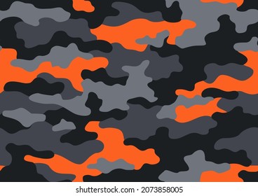 Camouflage texture seamless pattern. Abstract modern military camo ornament for fabric and fashion textile print. Vector background.