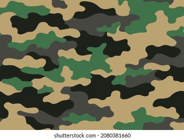 Camouflage texture seamless pattern. Abstract modern military camo ornament for fabric and fashion textile print. Vector background.