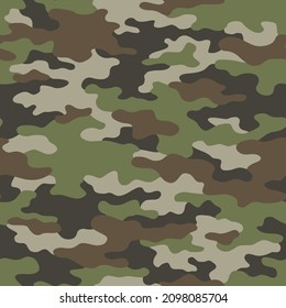 Camouflage texture seamless pattern. Abstract modern endless military background for fabric and fashion textile print. Vector illustration.