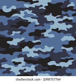 Camouflage texture seamless pattern. Abstract modern endless military background for fabric and fashion textile print. Vector illustration.
