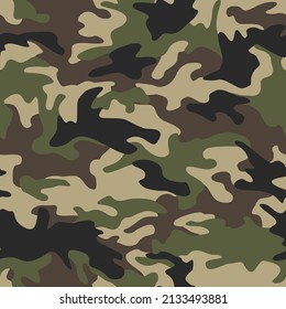 Camouflage texture seamless pattern. Abstract modern military camo ornament for fabric and fashion textile print. Vector background.
