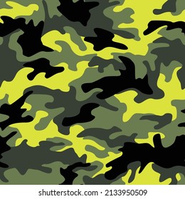 Camouflage texture seamless pattern. Abstract modern military camo ornament for fabric and fashion textile print. Vector background.